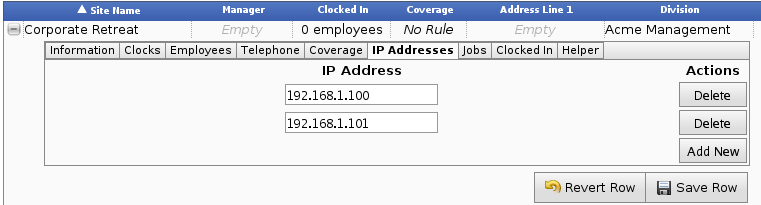 Site IP Addresses