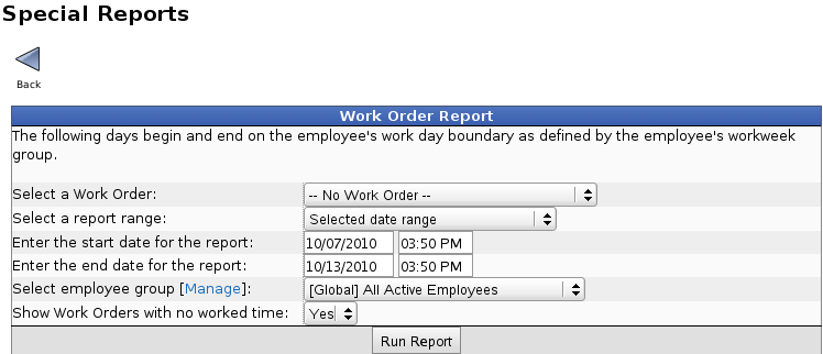 Work Order Report
