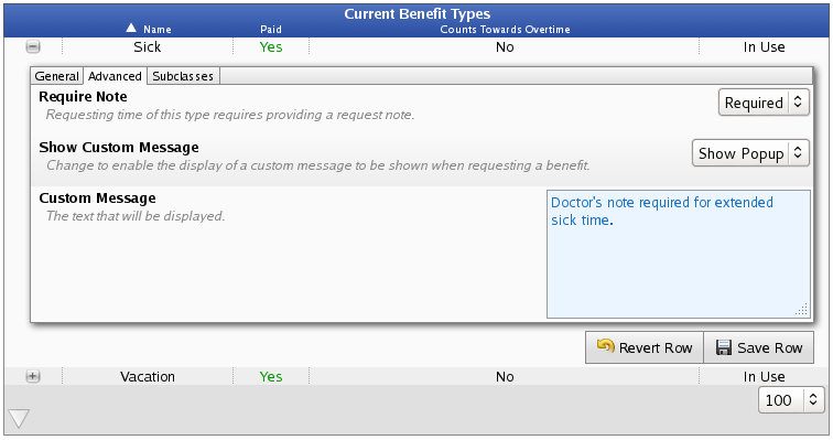 Benefit Types