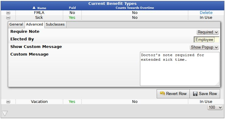 Benefit Types