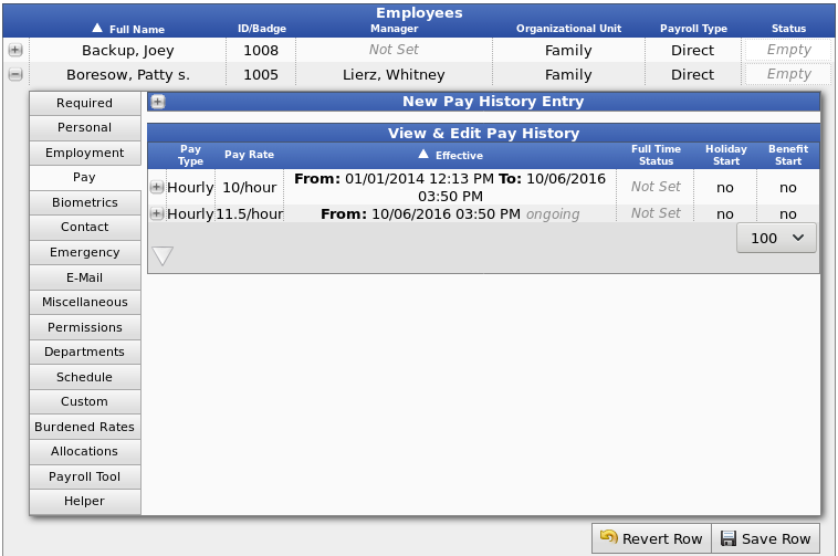The Employee's Pay Tab