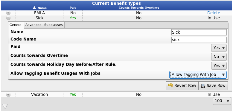 Benefit Types