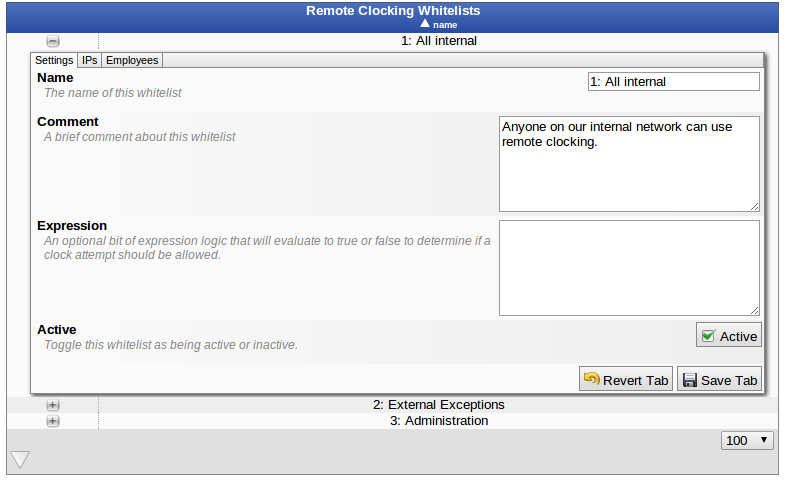 Group 1 Settings