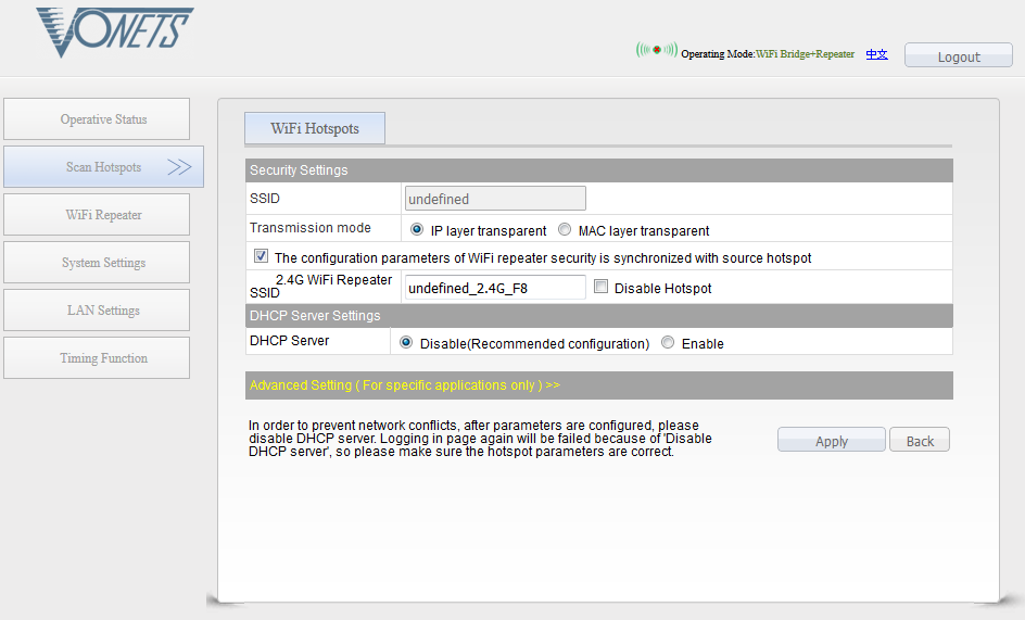 Undefined SSID