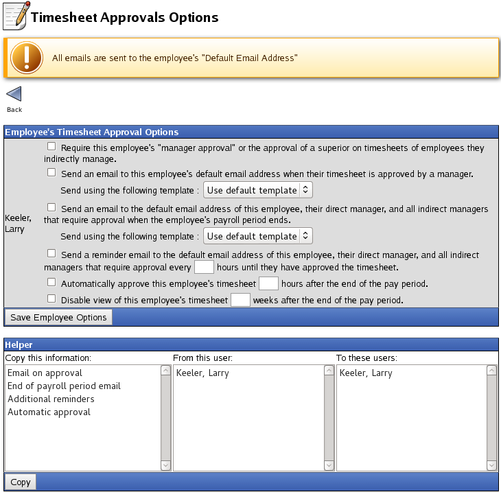 Timesheet Approvals