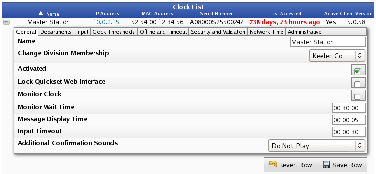 Clock Configuration