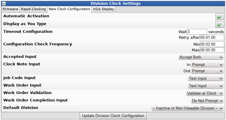 Clock Configuration