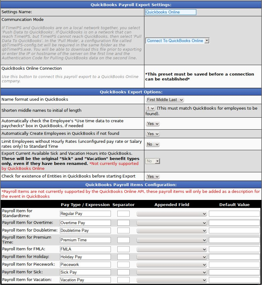 Export your QuickBooks Online Standard Payroll data