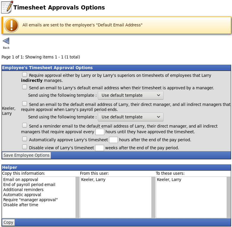 Timesheet Approvals