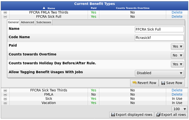 Benefit Types