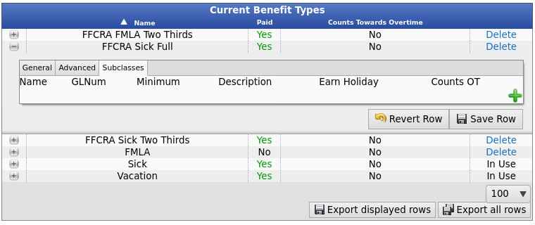 Benefit Types