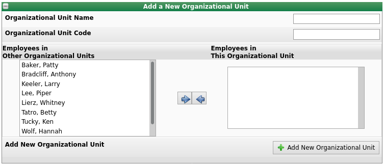 Add Organizational Unit Panel