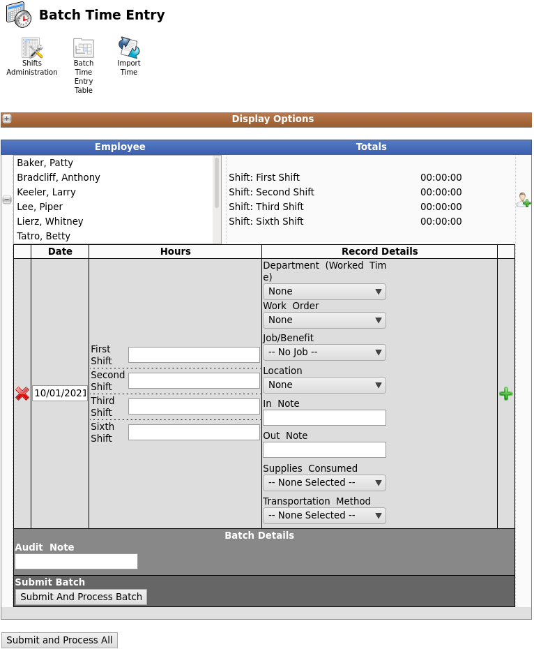 Batch Time Entry