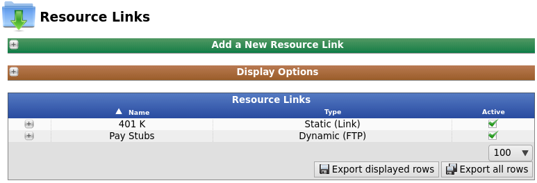 External Resources Configuration