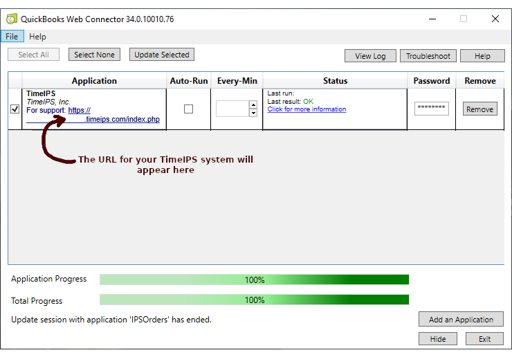 QuickBooks Web Connector